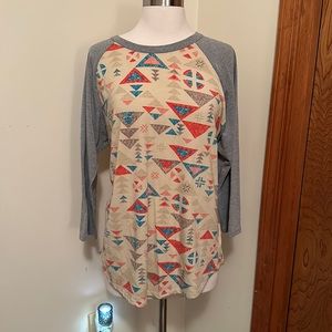 🤠 western print top‼️